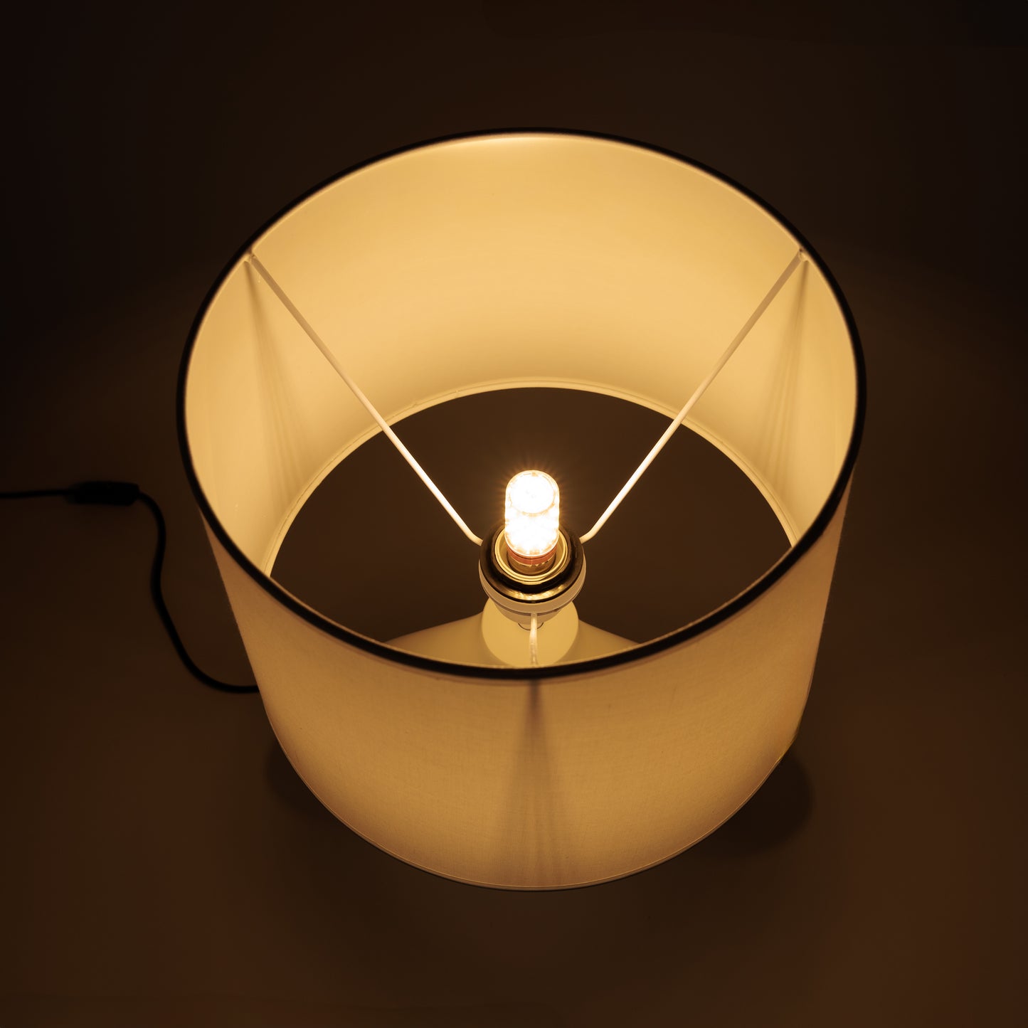 LUH® Noor Sculpturale Tafellamp in Mat Wit met Stoffen Kap