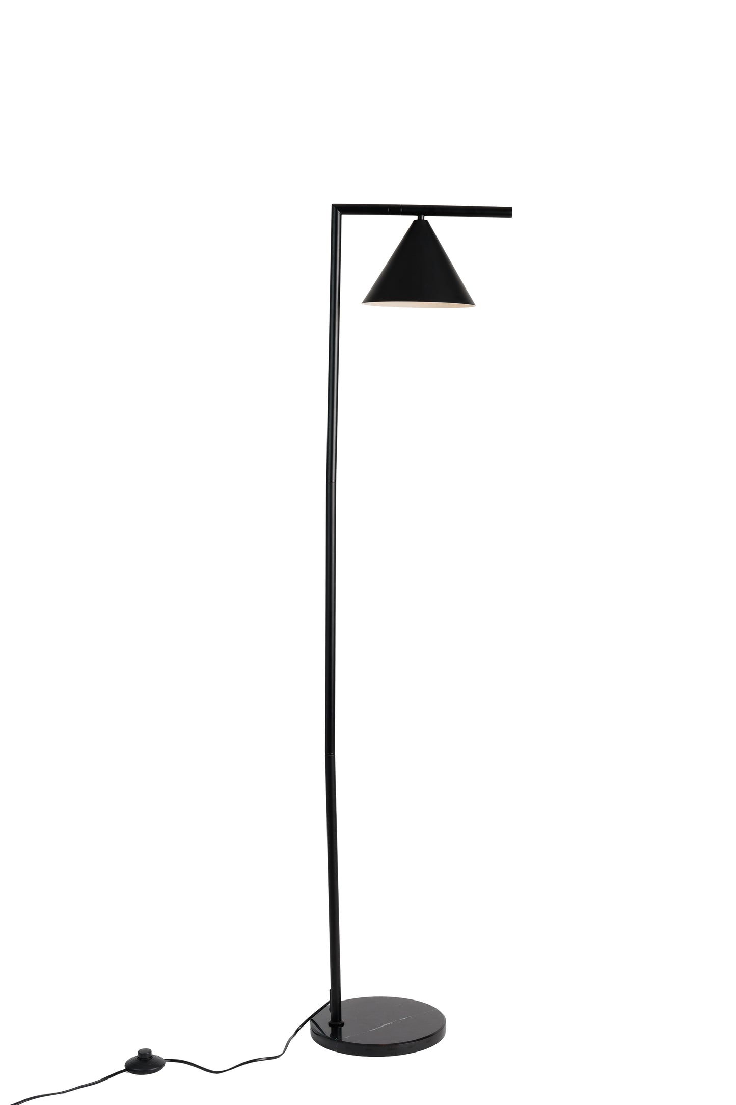 LUH Vanta Minimalistische vloerlamp in matzwart met marmeren accenten