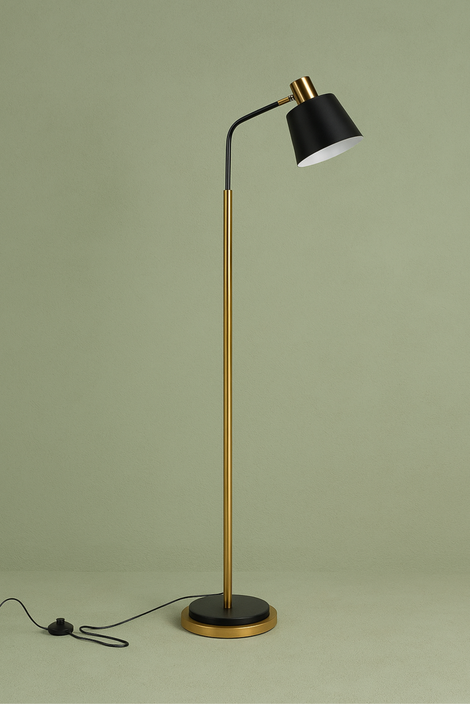 LUH® Liva  Vloerlamp in Zwart & Goud – Moderne Designlamp