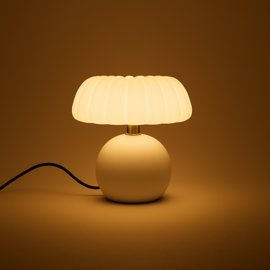 LUH® Luma Retro Tafellamp in Zachtroze & Wit